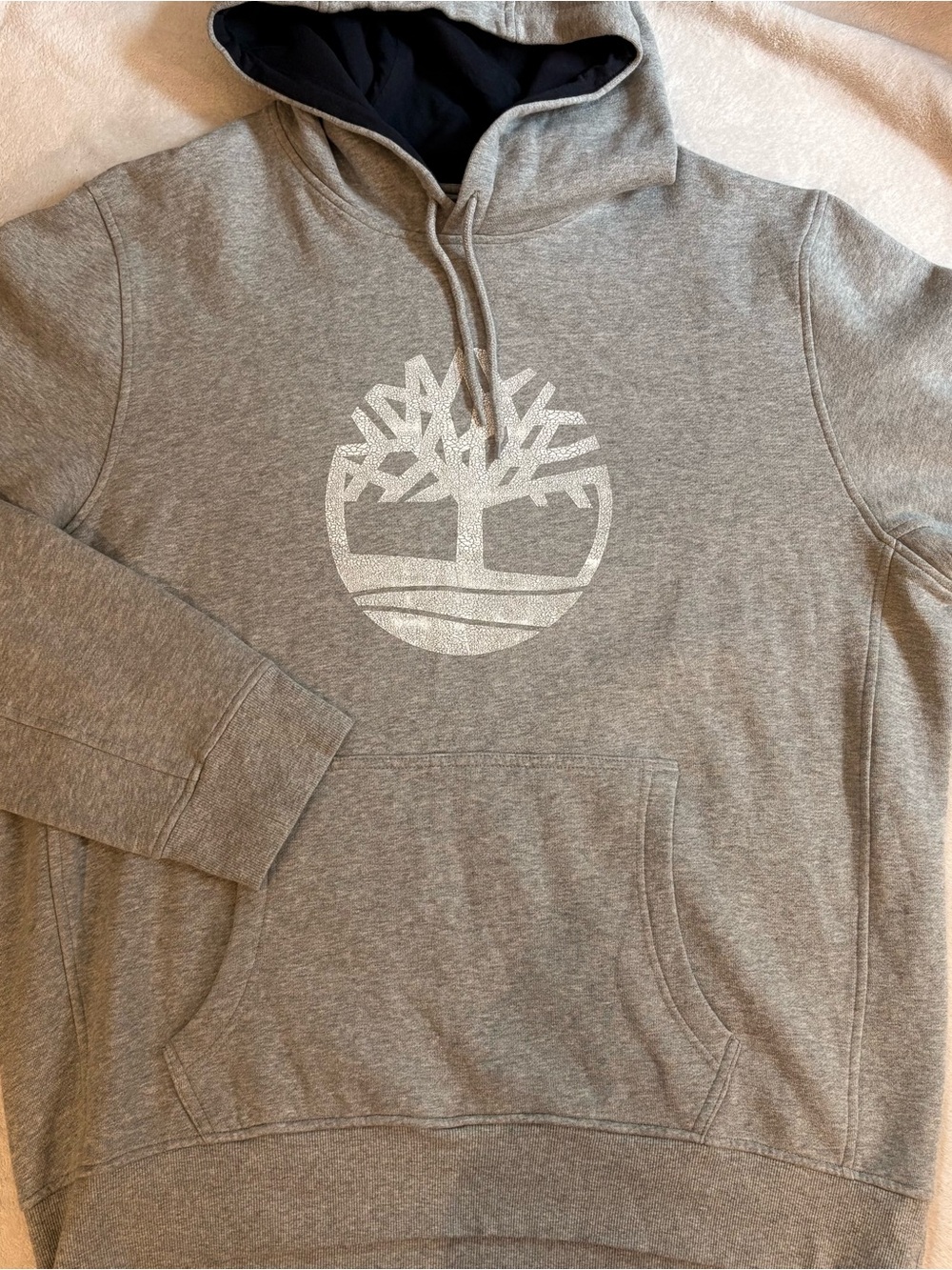 NWT Timberland Gray Hoodie White Tree Logo Kangaroo Pocket Sz XXL